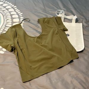 Lululemon Align Short Sleeve in Bronze Green Size 12